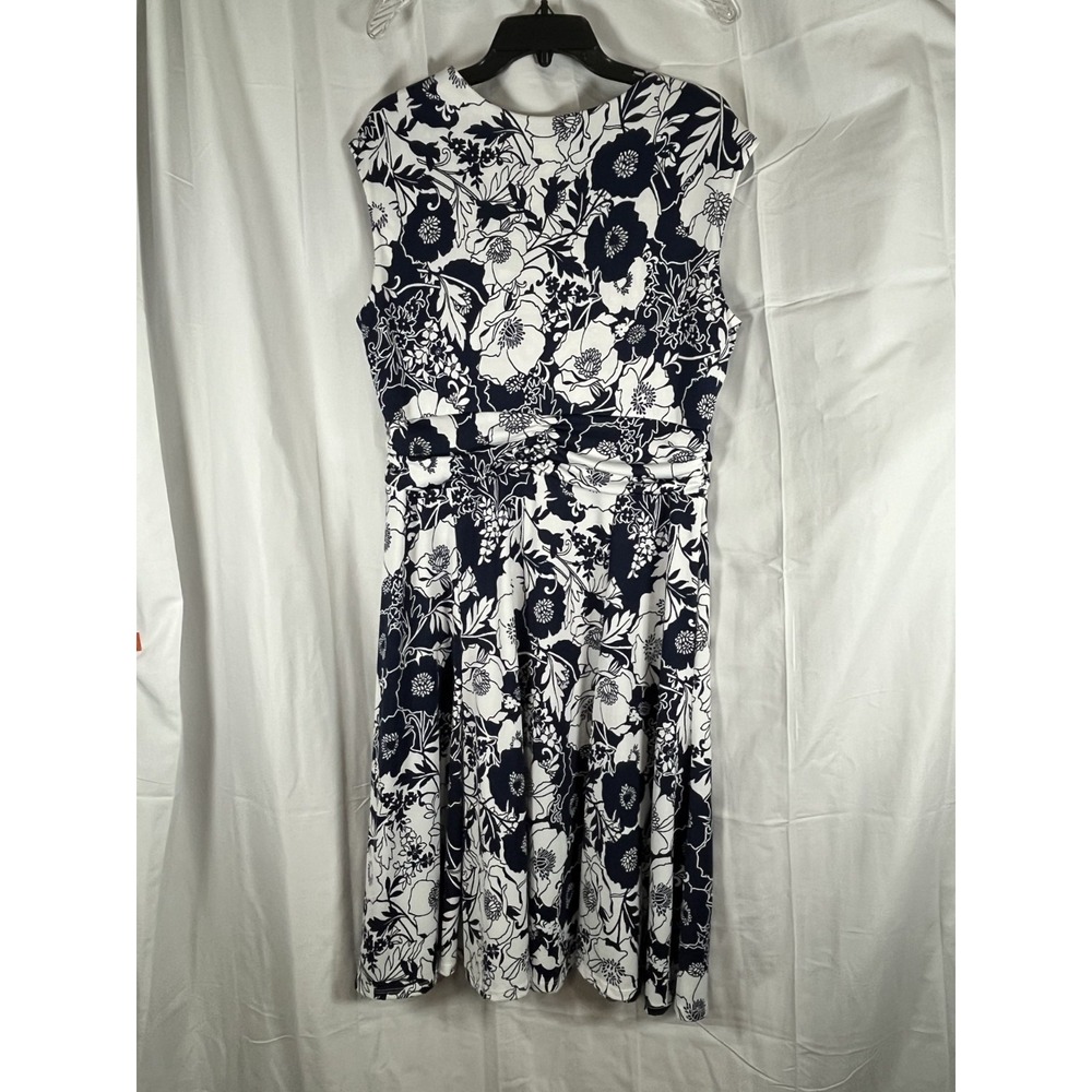 Koret Blue White Floral Sleeveless Dress Size Large - Picture 4 of 15
